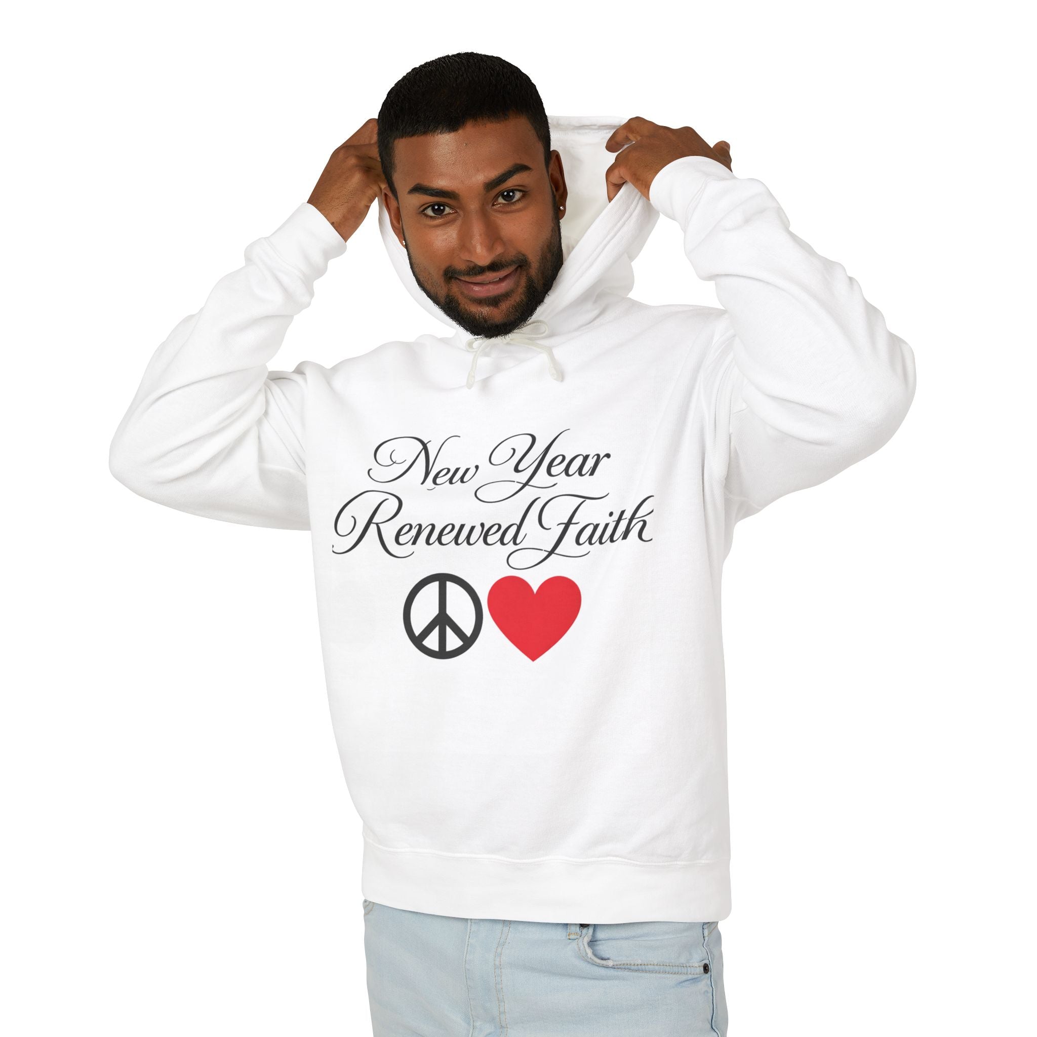 New Year Renewed Faith Hoodie — Peace & Heart Inspirational Pullover