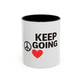 Keep Going Peace & Heart Accent Coffee Mug — Motivational Tea Cup for Encouragement
