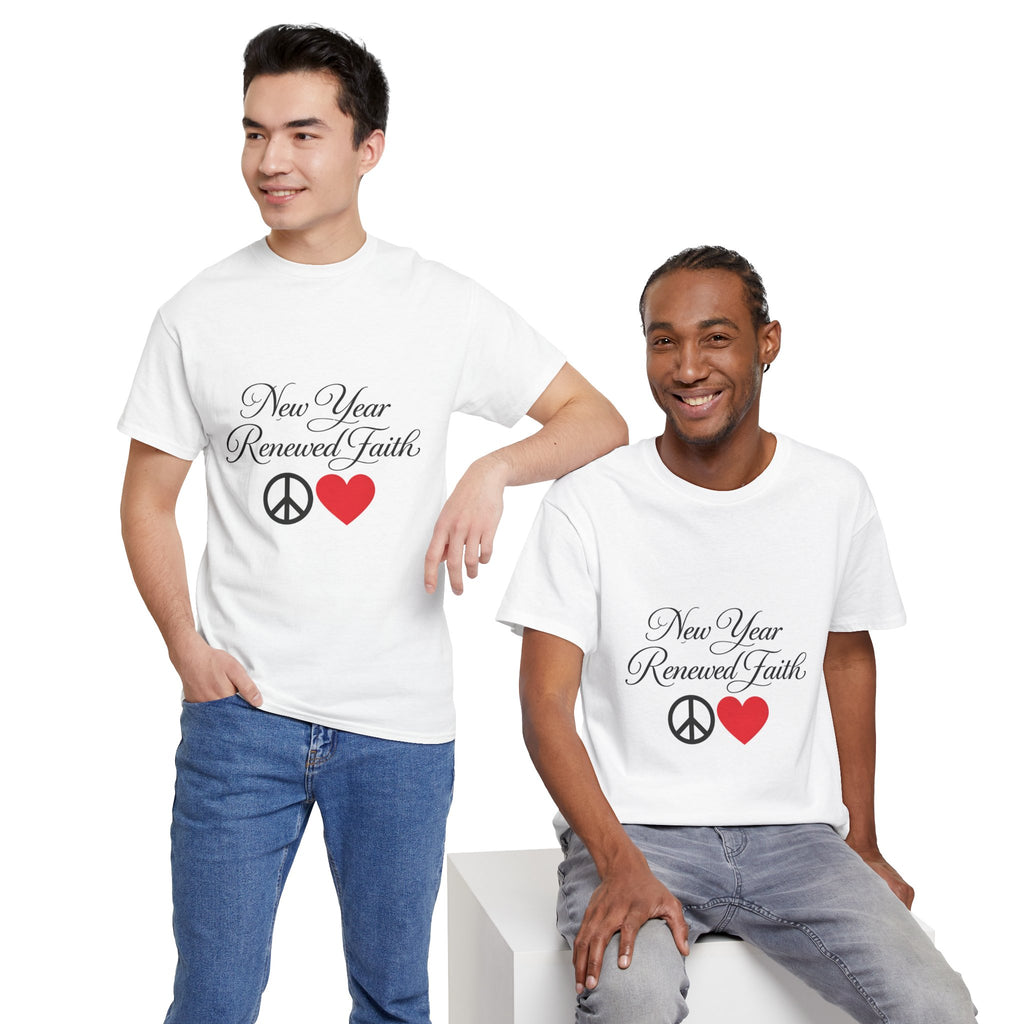 New Year Renewed Faith Peace & Heart Tee