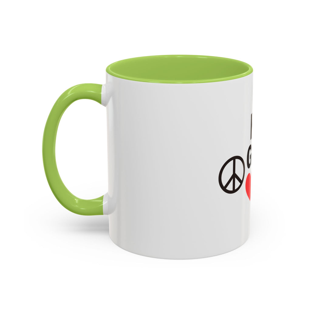Keep Going Peace & Heart Accent Coffee Mug — Motivational Tea Cup for Encouragement