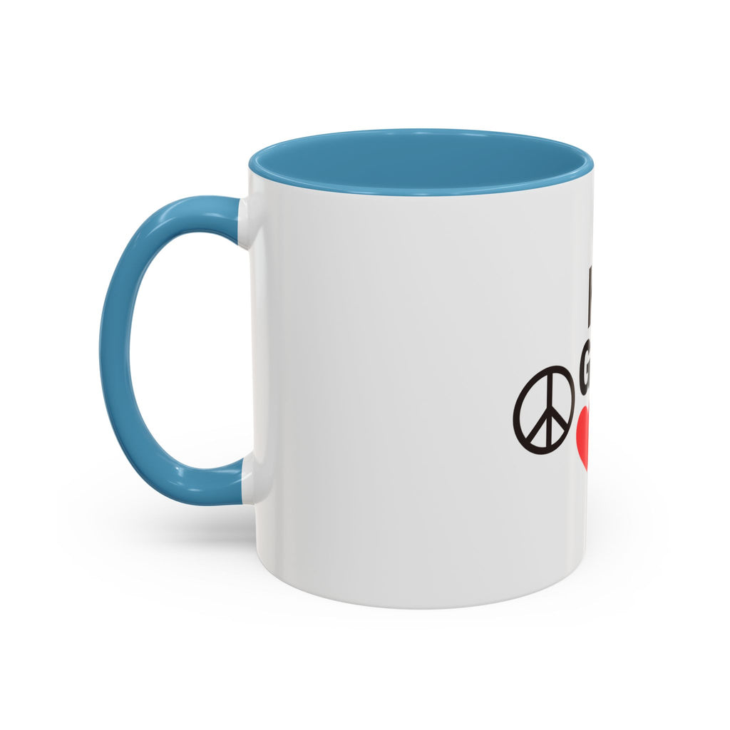 Keep Going Peace & Heart Accent Coffee Mug — Motivational Tea Cup for Encouragement