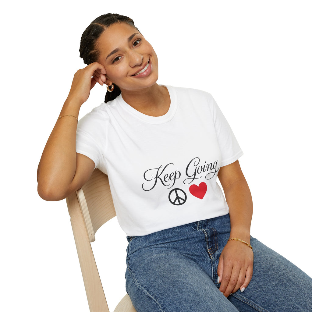 Keep Going Peace & Heart T-Shirt — Inspirational Motivational Tee