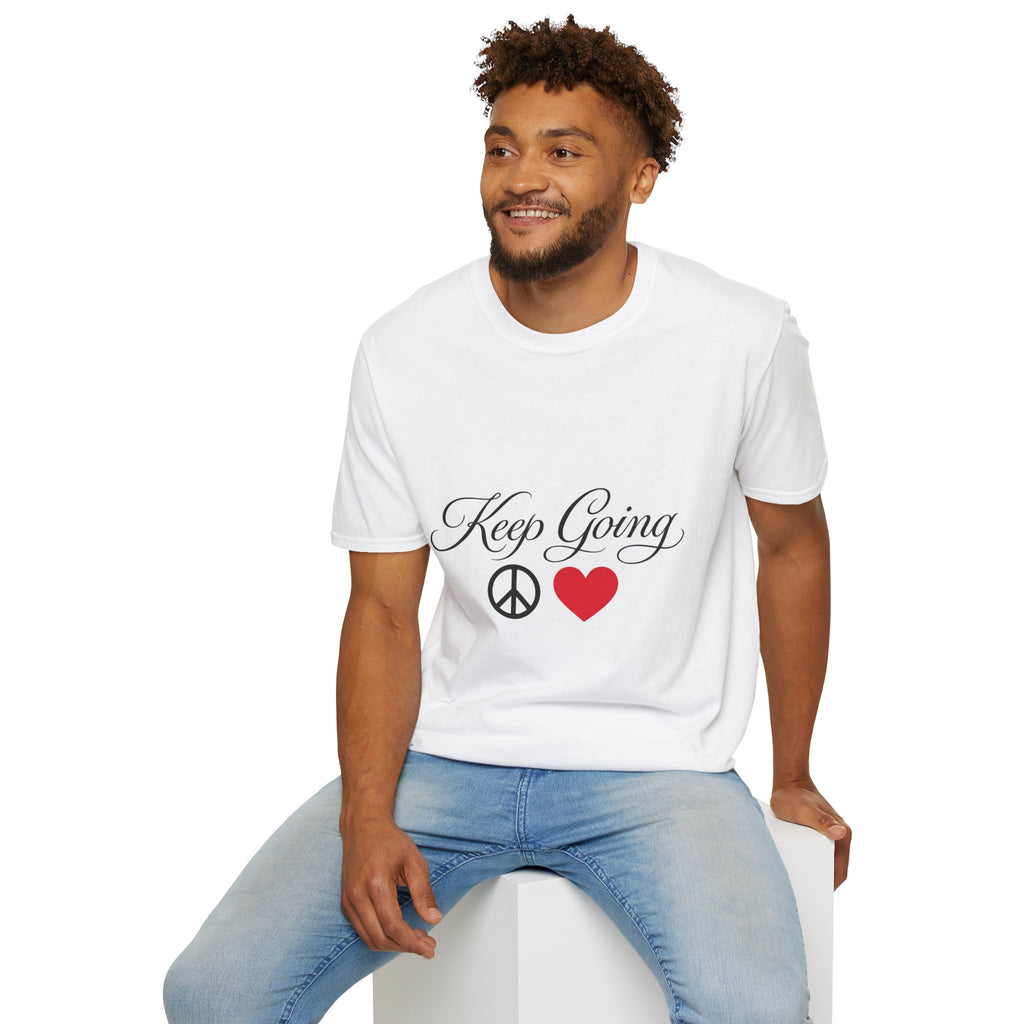 Keep Going Peace & Heart T-Shirt — Inspirational Motivational Tee