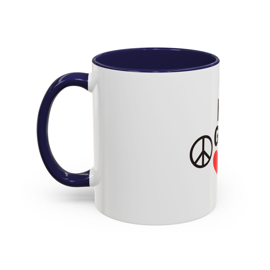 Keep Going Peace & Heart Accent Coffee Mug — Motivational Tea Cup for Encouragement