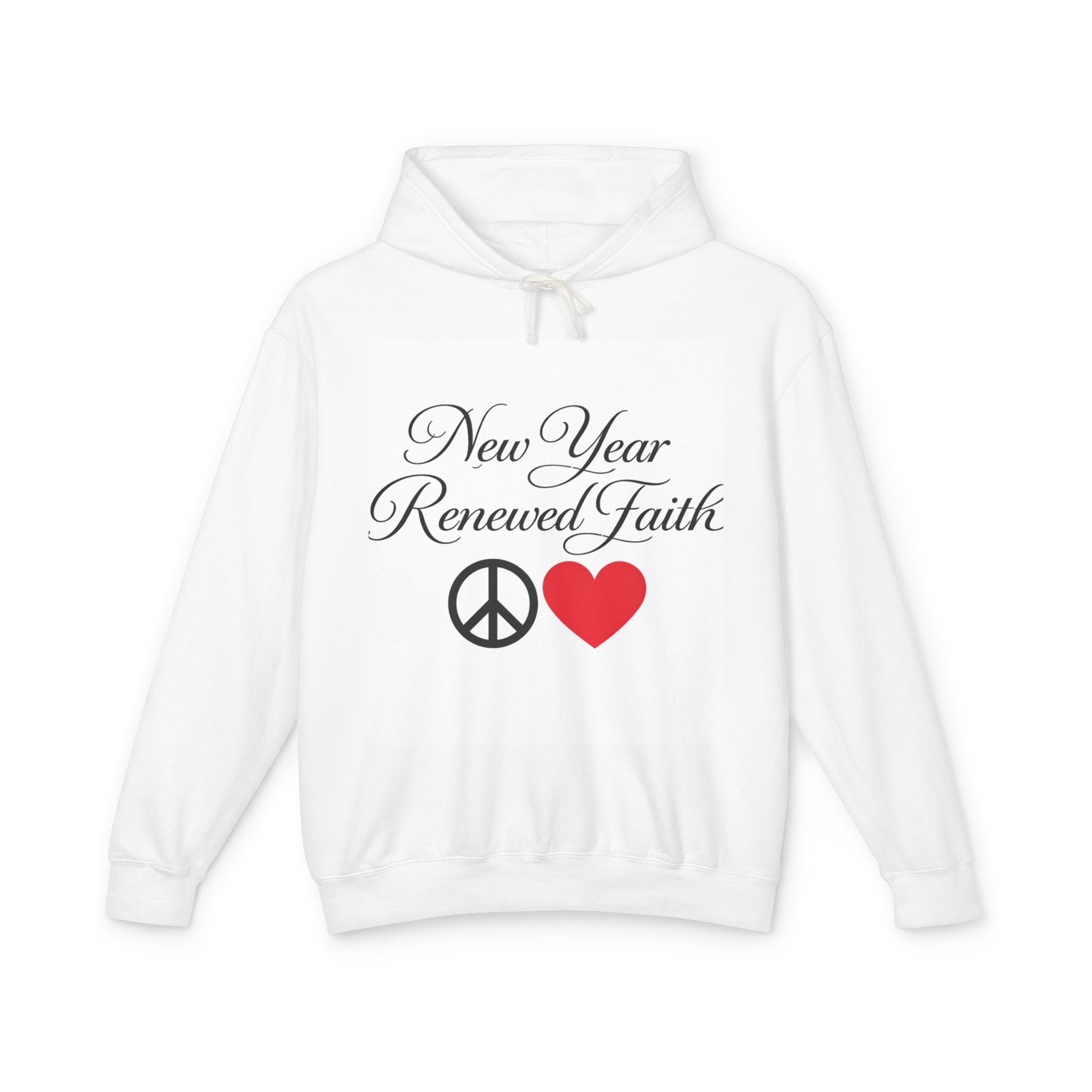 New Year Renewed Faith Hoodie — Peace & Heart Inspirational Pullover